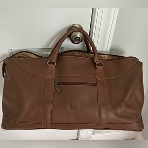 CLAIRE CHASE MEN’S VENICE DUFFEL-with shoulder strap & dust cover DARK BROWN